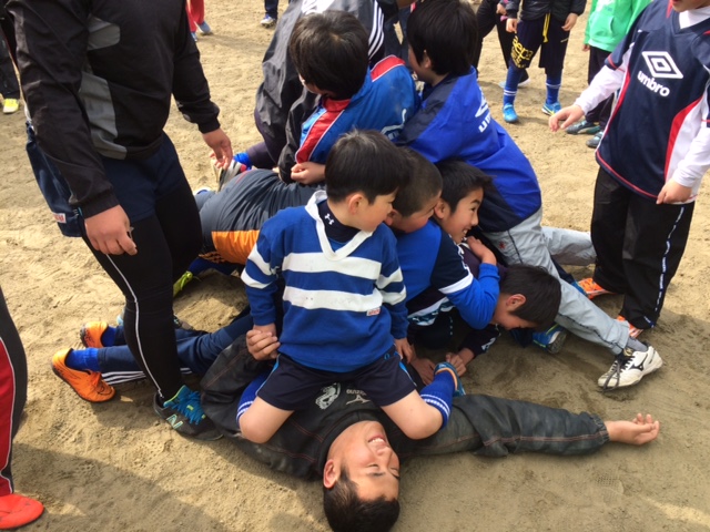 0132 3 27 都留興譲館高校ラグビー部と交流会